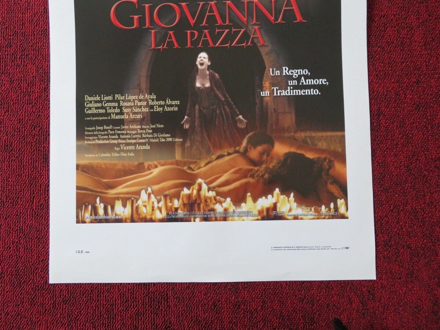 MAD LOVE ITALIAN LOCANDINA (27.5"x13") POSTER VINCENTE ARANDA 2001