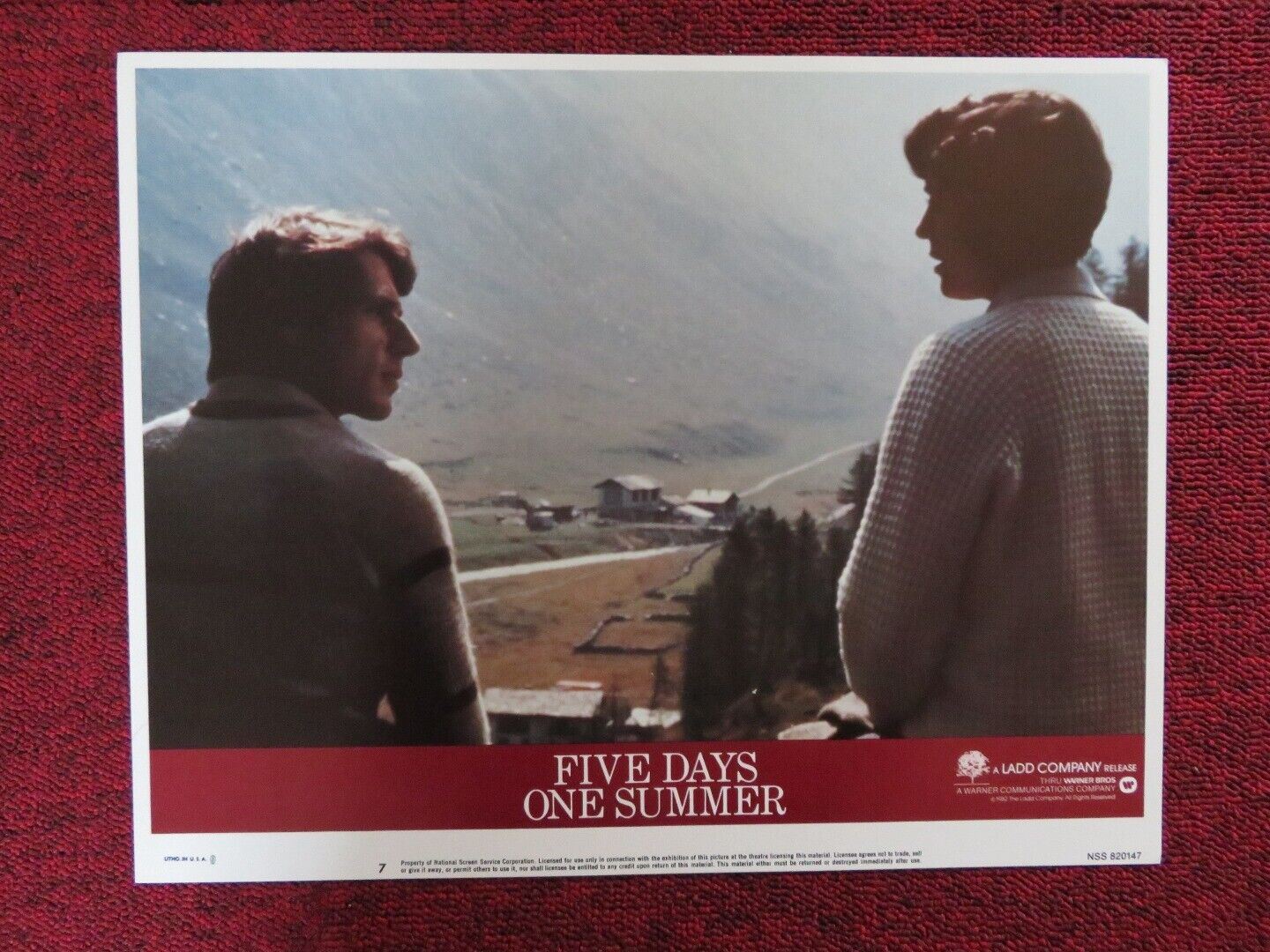 FIVE DAYS ONE SUMMER - 7 US LOBBY CARD LAMBERT WILSON BETSY BRANTLEY 1982