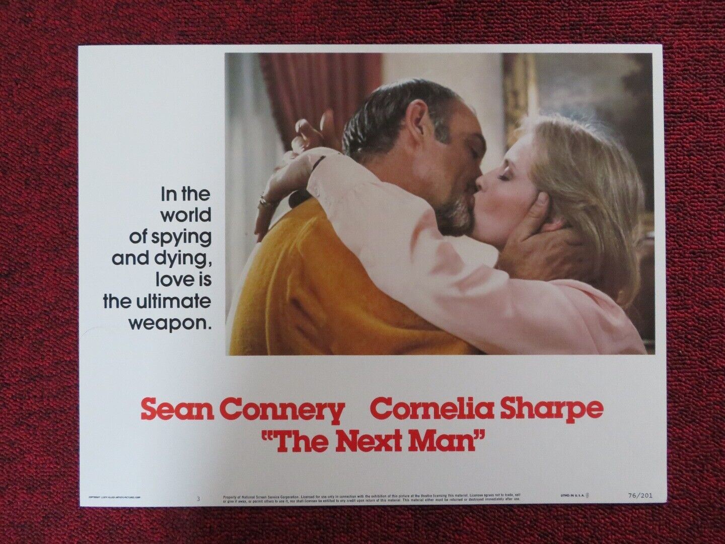 THE NEXT MAN - 3 US LOBBY CARD SEAN CONNERY CORNELIA SHARPE 1976