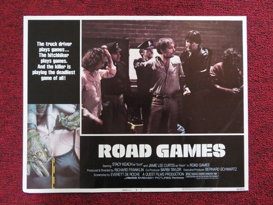 ROAD GAMES - 4 US LOBBY CARD STACY KEACH JAMIE LEE CURTIS 1981