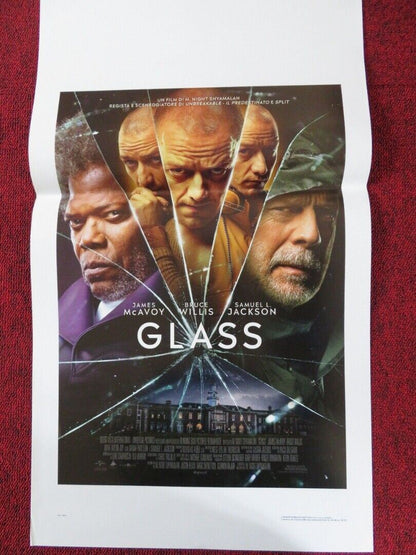 GLASS  ITALIAN LOCANDINA (27.5"x13") POSTER BRUCE WILLIA SAMUEL L.JACKSON 2019