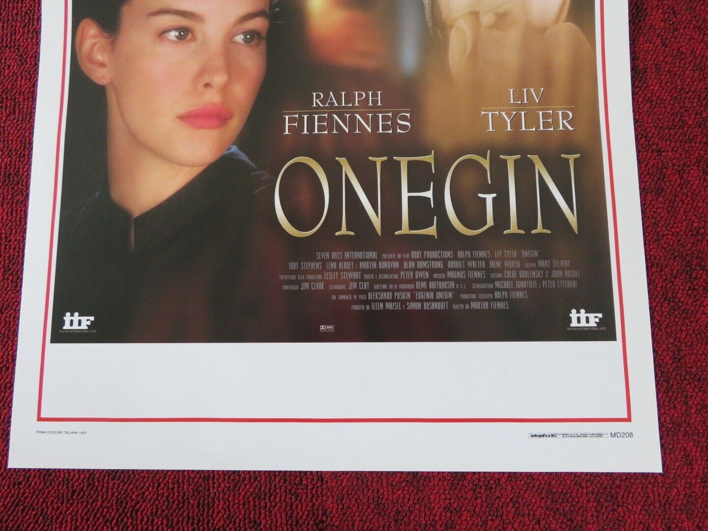 ONEGIN ITALIAN LOCANDINA (27.5"x13") POSTER LIV TYLER RALPH FIENNES 1999