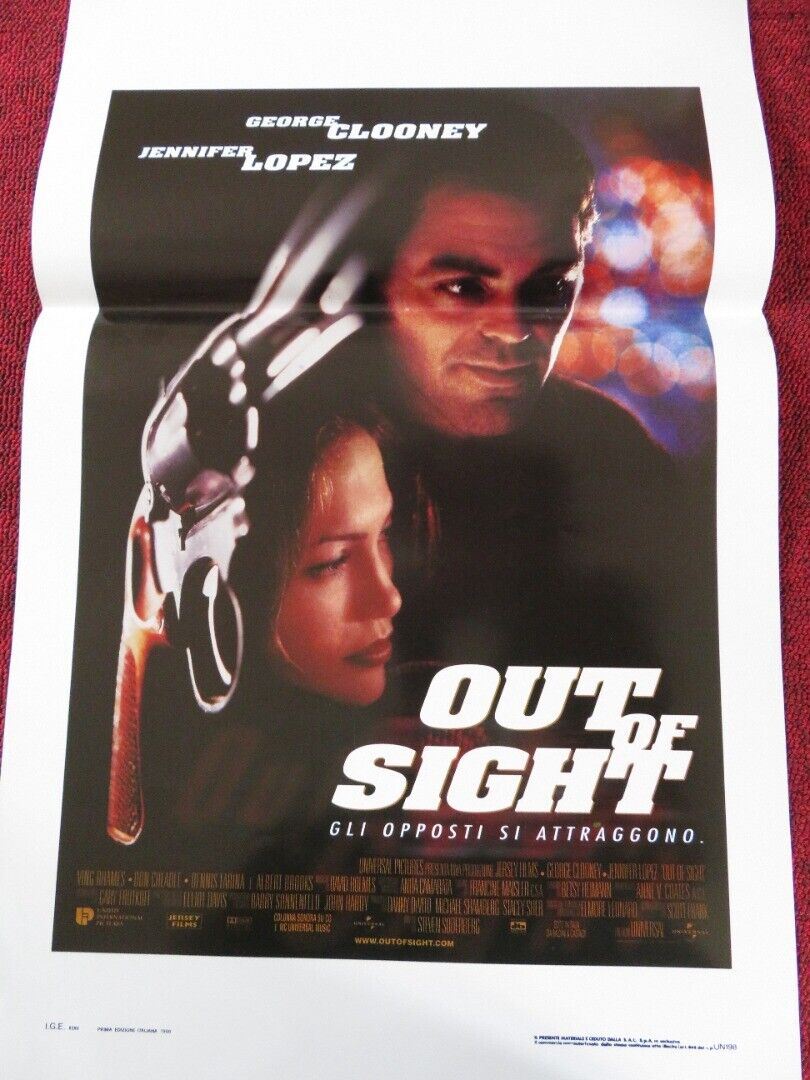 OUT OF SIGHT  ITALIAN LOCANDINA (27.5"x13") POSTER GEORGE CLOONEY 1998