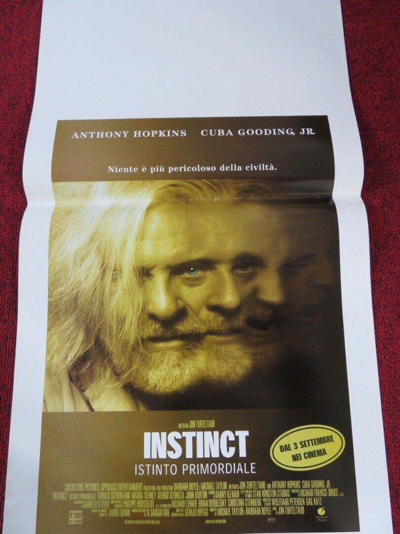 INSTINCT  ITALIAN LOCANDINA (27.5"x13") POSTER ANTHONY HOPKINS 1999