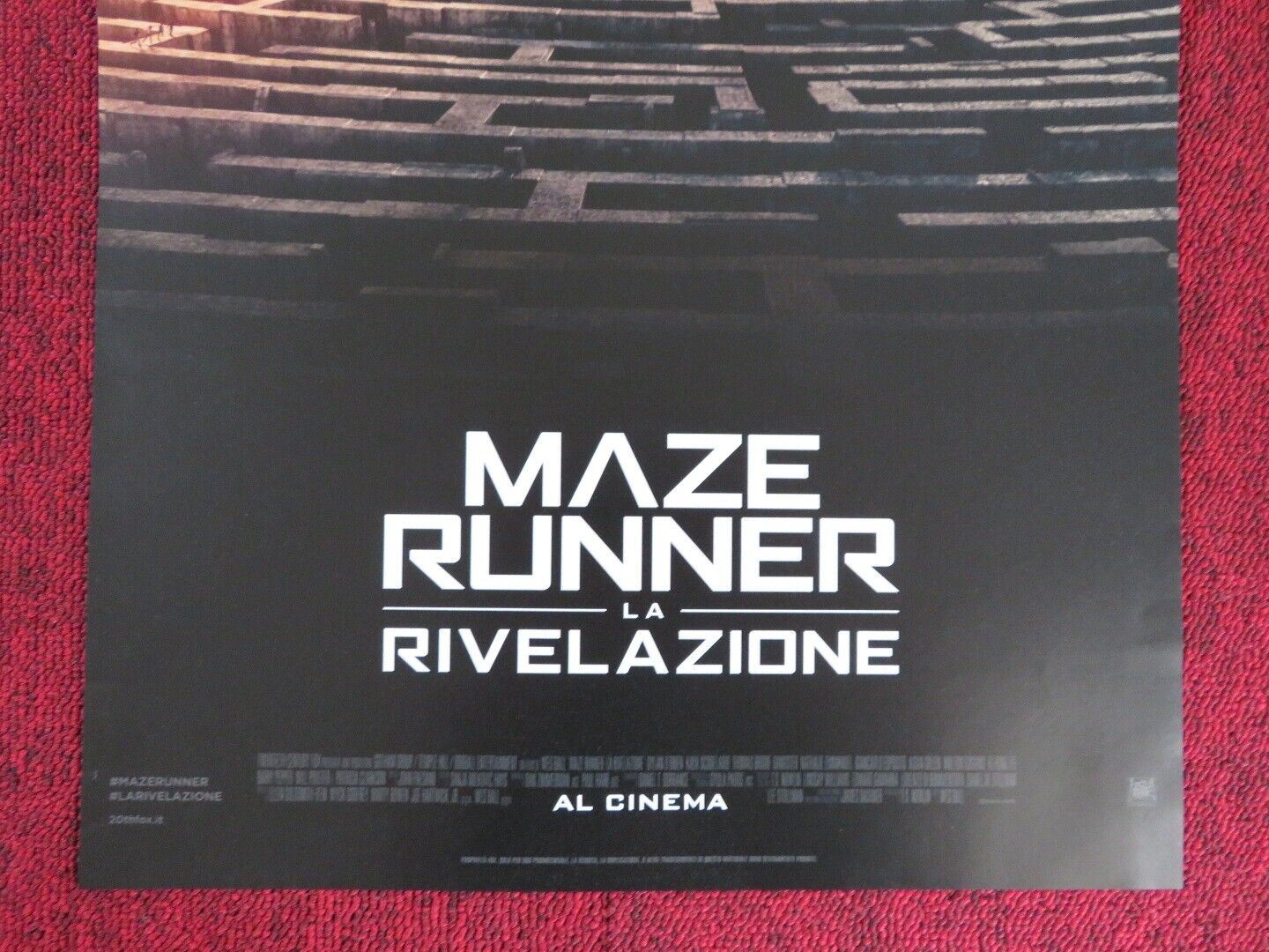 MAZE RUNNER: THE DEATH CURE ITALIAN LOCANDINA (26.5"x13") POSTER 2018