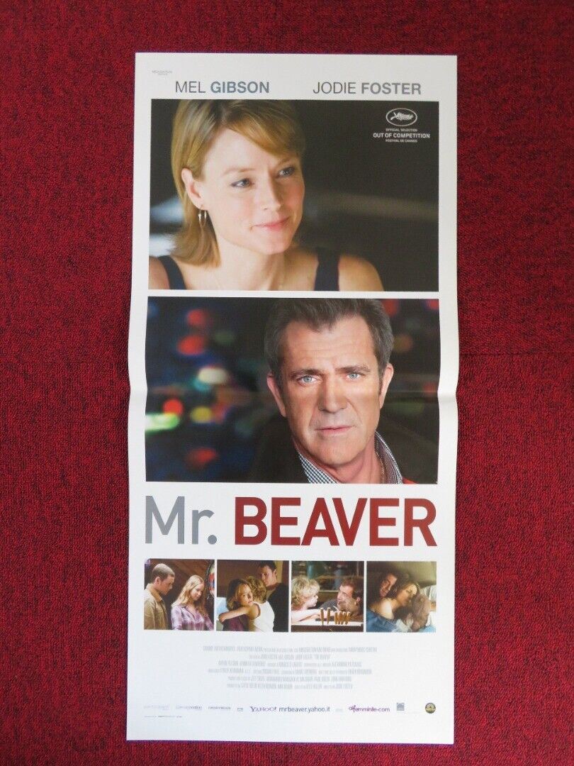 MR. BEAVER  ITALIAN LOCANDINA (27.5"x13") POSTER MEL GIBSON JODIE FOSTER 2011