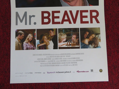 MR. BEAVER  ITALIAN LOCANDINA (27.5"x13") POSTER MEL GIBSON JODIE FOSTER 2011