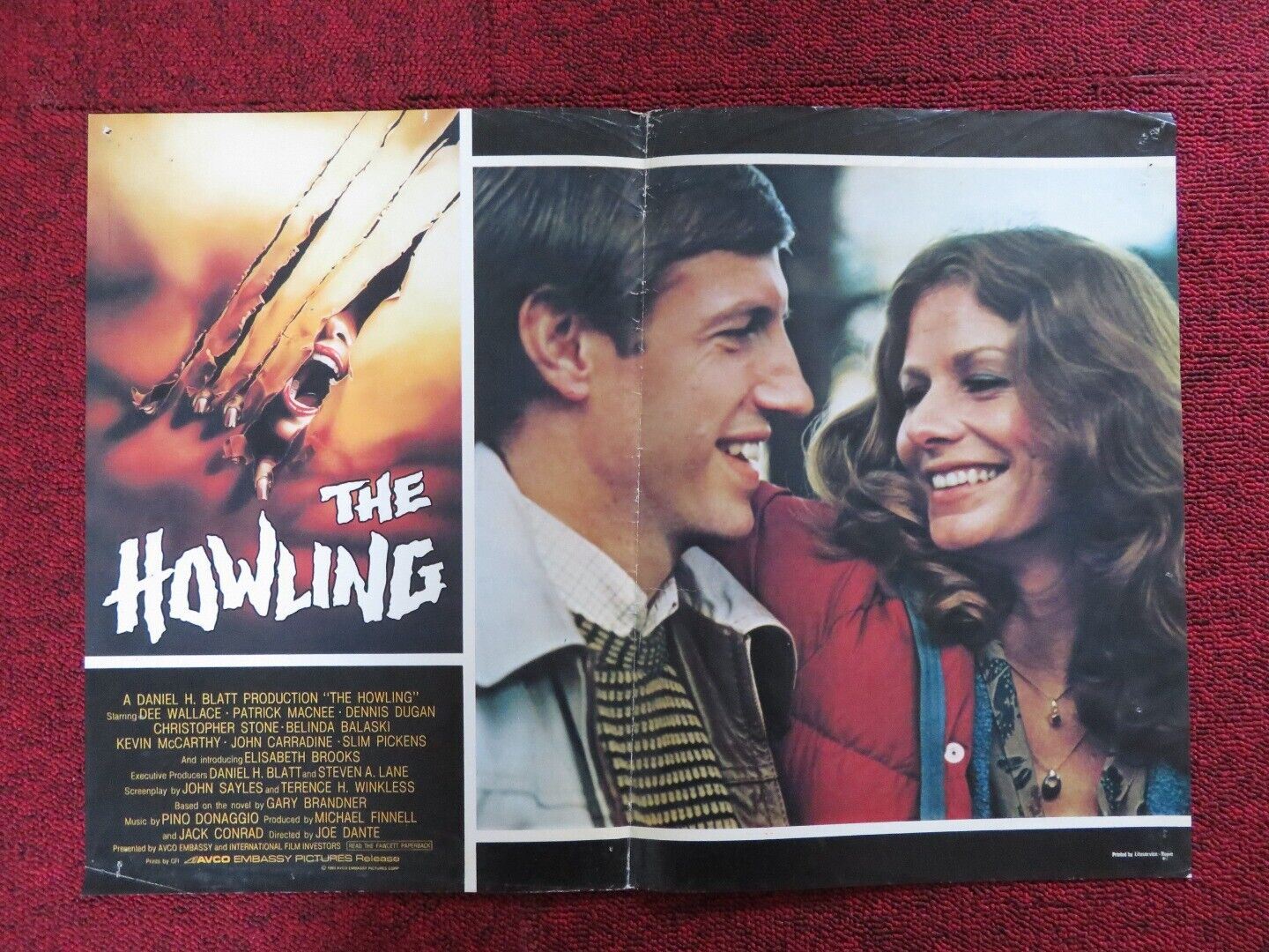 THE HOWLING  - H ITALIAN FOTOBUSTA POSTER DENNIS DUGAN BELINDA BALASKI 1980