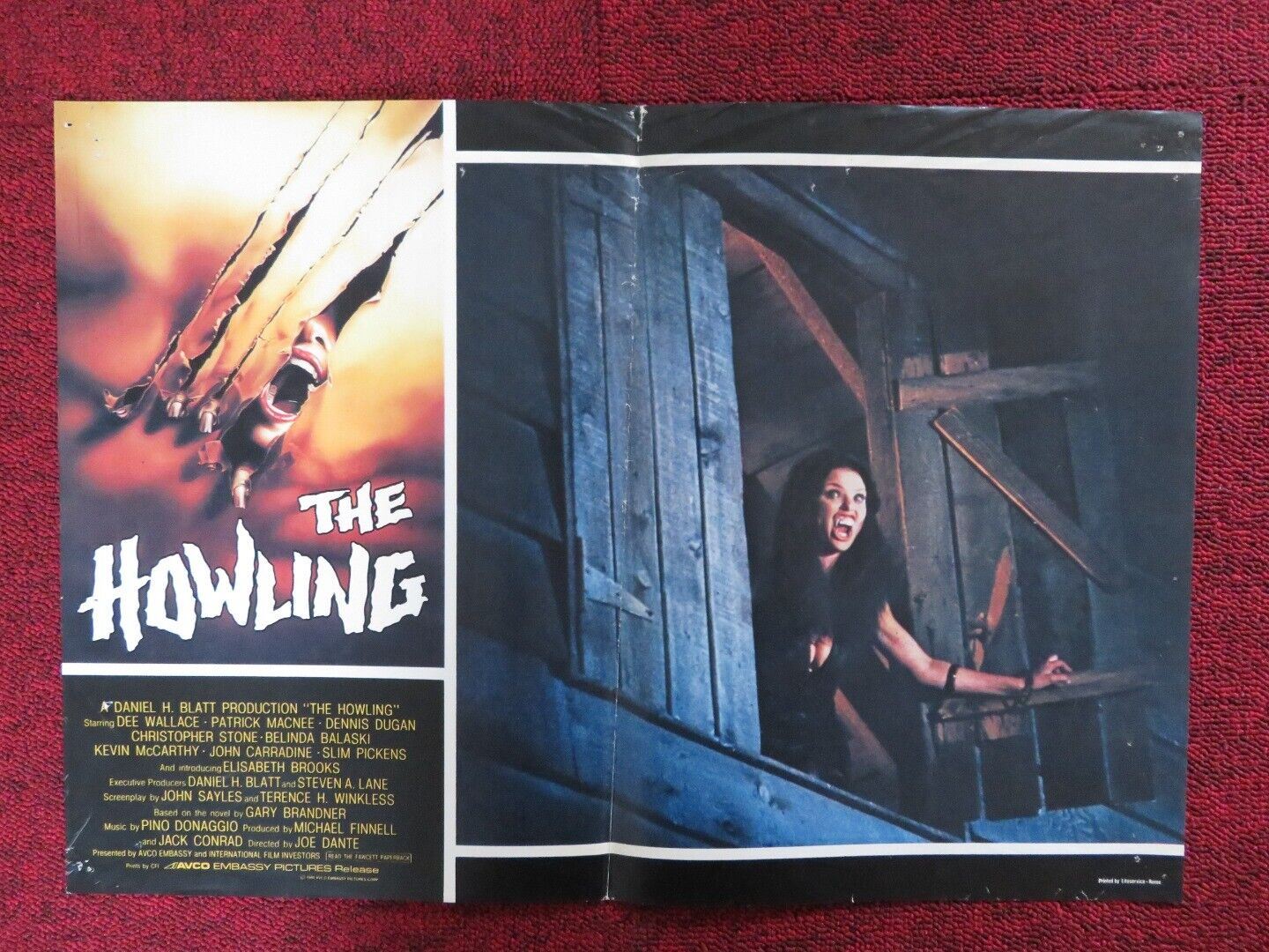 THE HOWLING  - I ITALIAN FOTOBUSTA POSTER ELISABETH BROOKS 1980