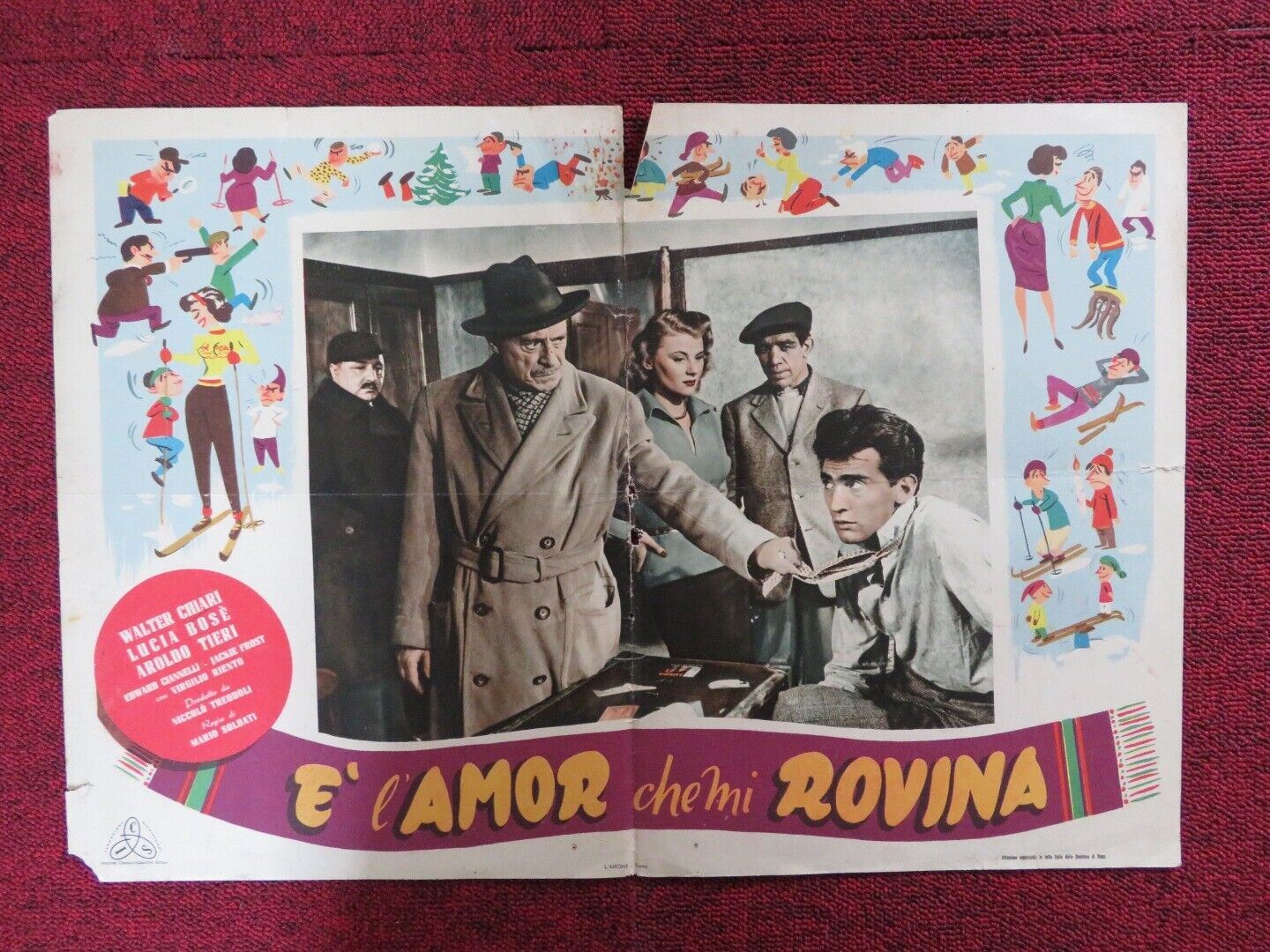 E L'AMOR CHE MI ROVINA - B ITALIAN FOTOBUSTA POSTER WALTER CHIARI LUCIA BOSE '51