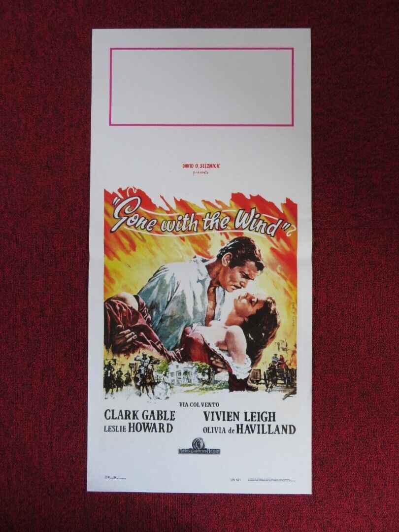 GONE WITH THE WIND  ITALIAN LOCANDINA (27.5"x13") POSTER CLARK GABLE 2014