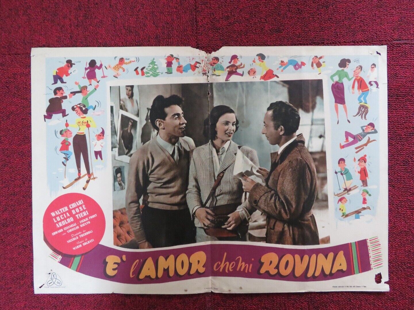 E L'AMOR CHE MI ROVINA - H ITALIAN FOTOBUSTA POSTER WALTER CHIARI LUCIA BOSE '51