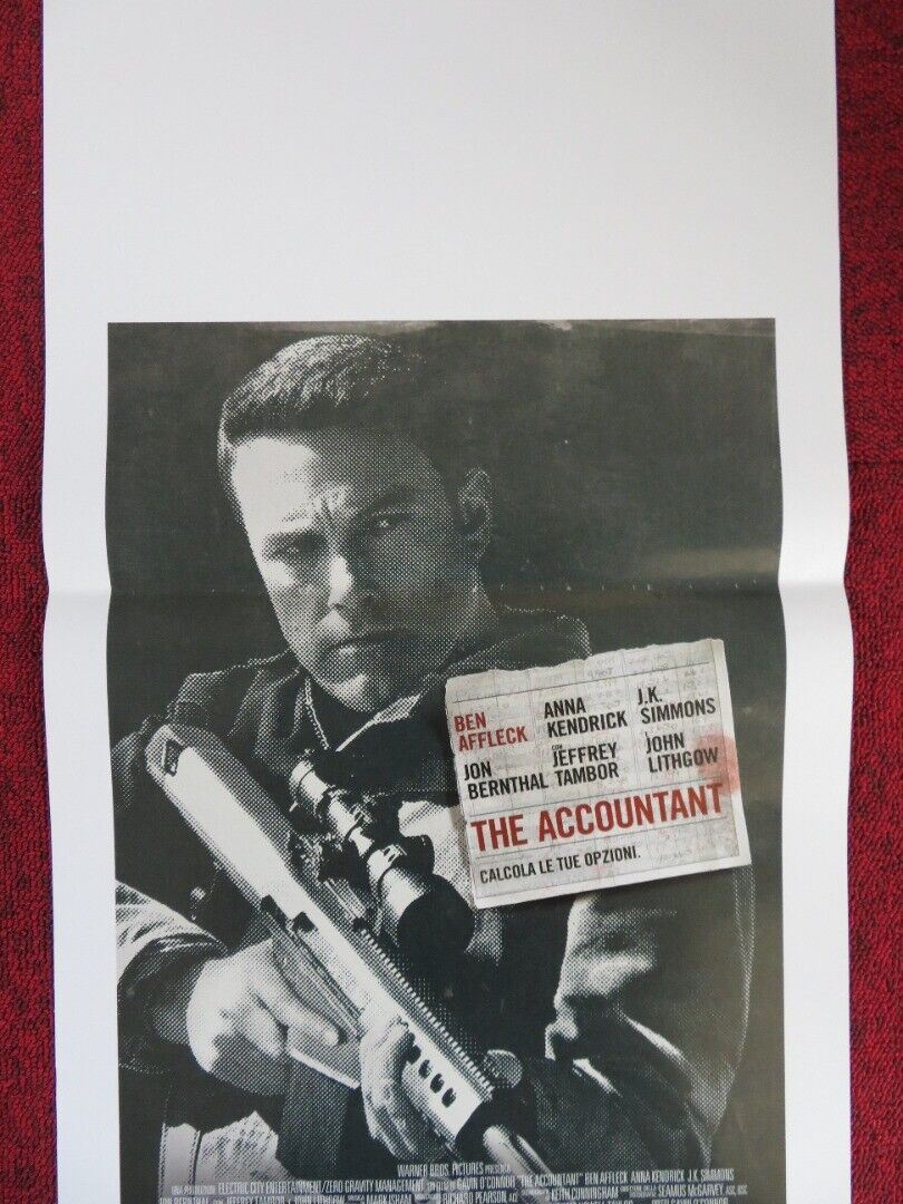 THE ACCOUNTANT ITALIAN LOCANDINA (27.5"x13") POSTER BEN AFFLECK 2016