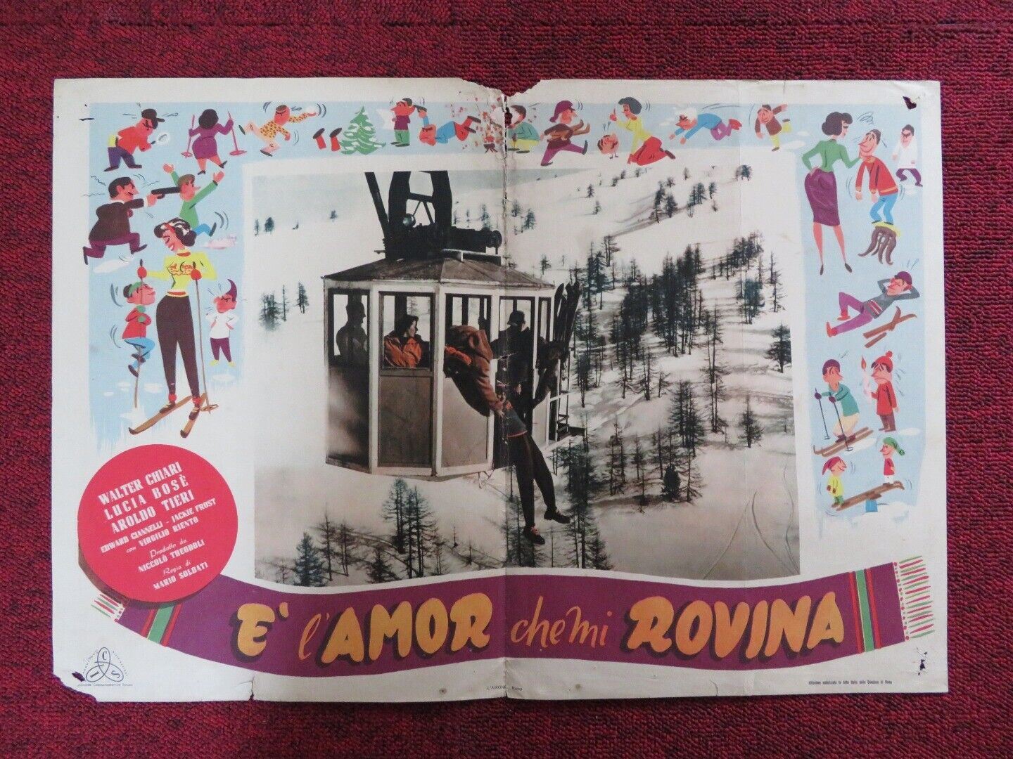 E L'AMOR CHE MI ROVINA - I ITALIAN FOTOBUSTA POSTER WALTER CHIARI LUCIA BOSE '51