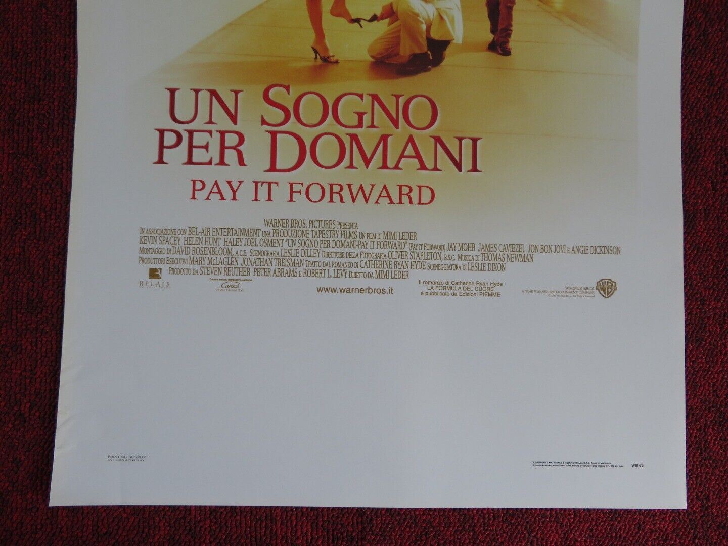 PAY IT FORWARD  ITALIAN LOCANDINA (27.5"x13") POSTER KEVIN SPACEY 2000