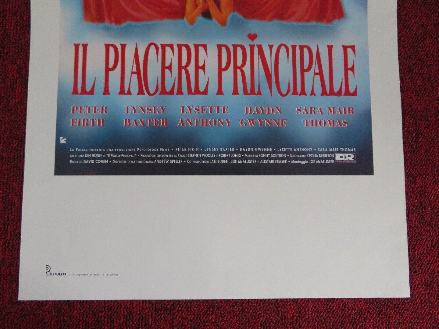 THE PLEASURE PRINCIPLE ITALIAN LOCANDINA (27.5"x13") POSTER  PETER FIRTH 1991