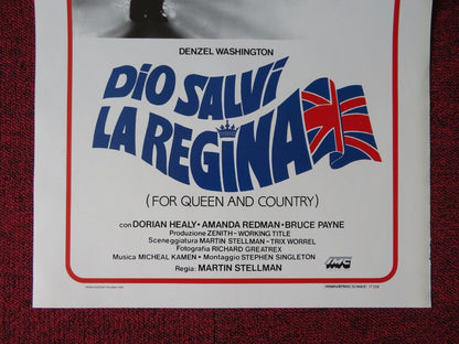 FOR QUEEN & COUNTRY ITALIAN LOCANDINA (27.5"x13") POSTER D WASHINGTON 1989