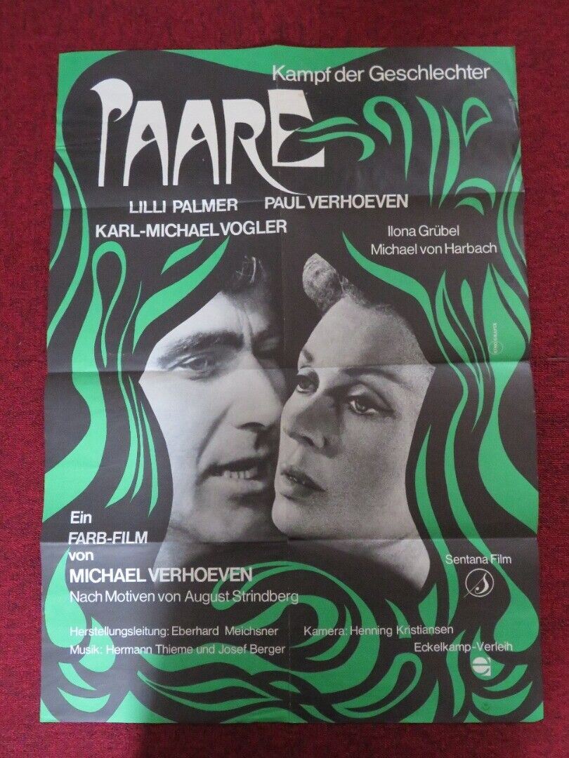 PAARE GERMAN POSTER (33"x 23.5")  LILLI PALMER PAUL VERHOEVEN 1967