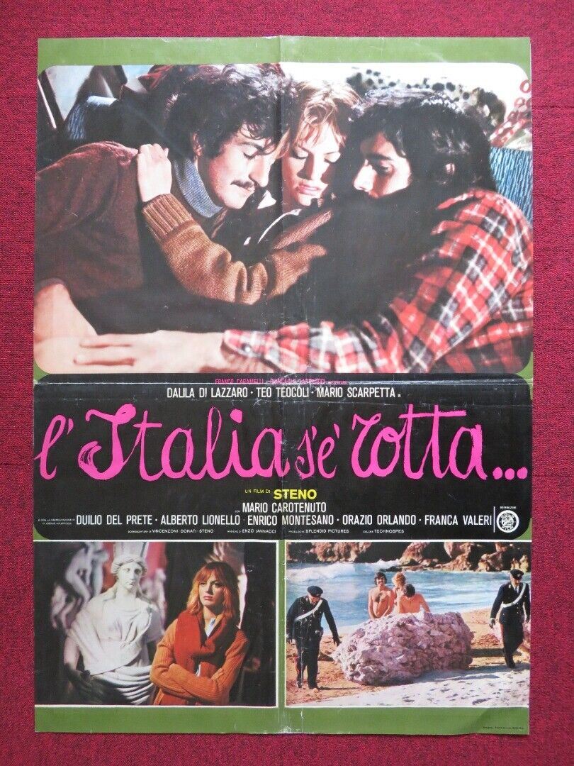 L'ITALIA S'E ROTTA ITALIAN FOGLIO ROLLED POSTER DALILA DI LAZZARO TEO TEOCOLI