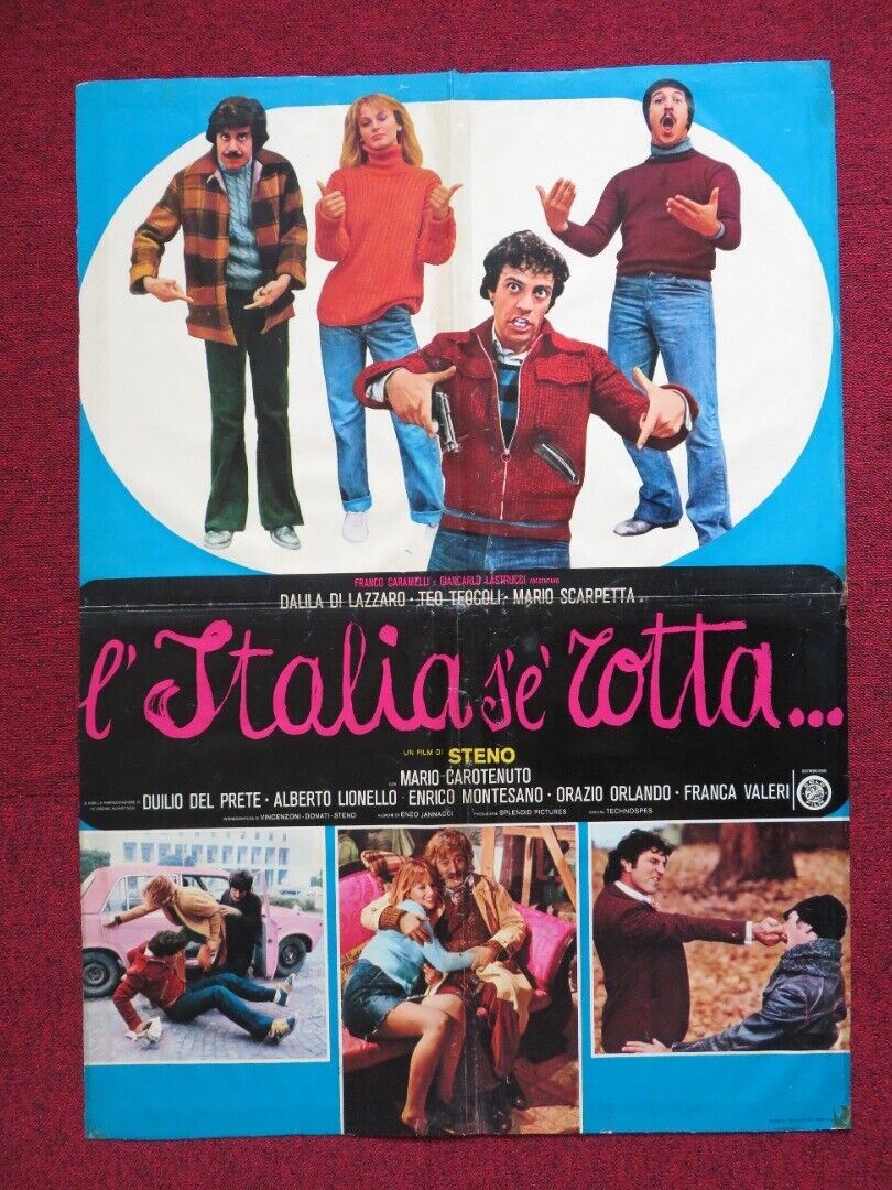 L'ITALIA S'E ROTTA- b ITALIAN FOGLIO ROLLED POSTER DALILA DI LAZZARO TEO TEOCOLI