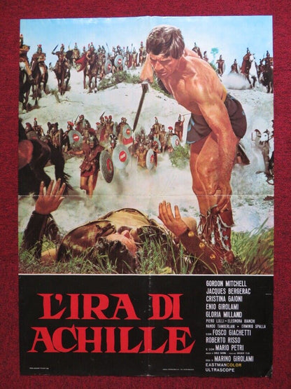 FURY OF ACHILLES ITALIAN FOGLIO ROLLED POSTER GORDON MITCHELL JACQUES BERGERAC