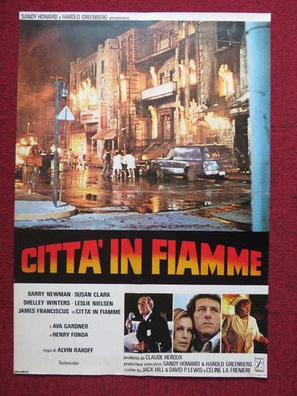 CITY ON FIRE ITALIAN FOGLIO ROLLED POSTER HENRY FONDA SHELLEY WINTERS 1979