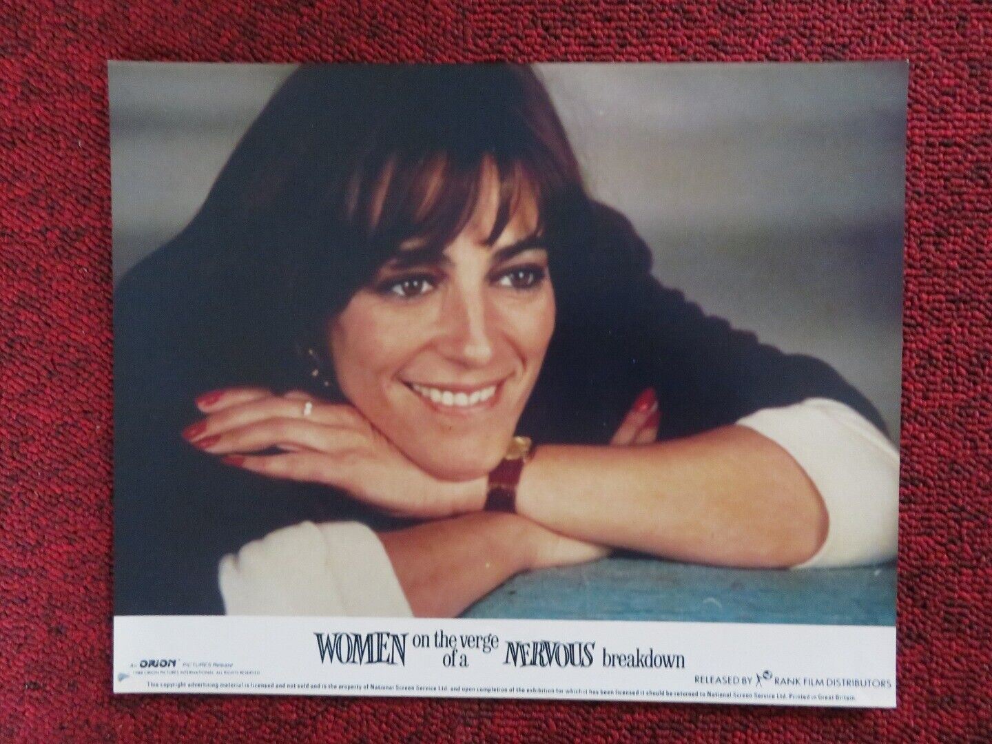 WOMEN ON THE VERGE OF A NERVOUS BREAKDOWN - D LOBBY CARD CARMEN MAURA 1988