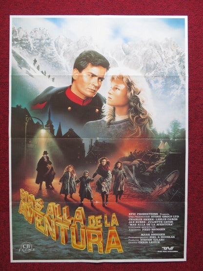 COURAGE MOUNTAIN SPANISH ROLLED POSTER CHARLIE SHEEN LESLIE CARON 1990