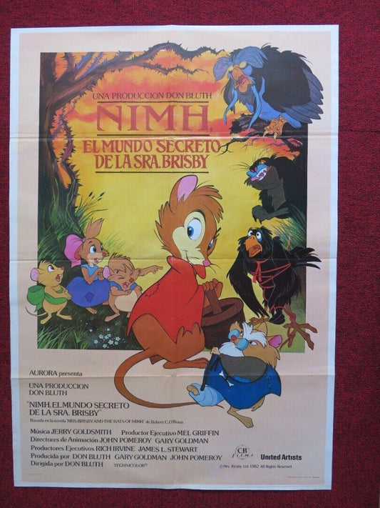 THE SECRET OF NIMH SPANISH ROLLED POSTER DEREK JACOBI ELIZABETH HARTMAN 1982