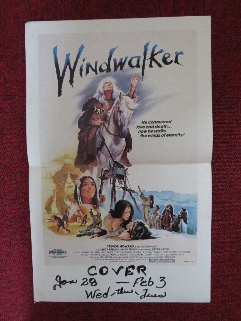 WINDWALKER WINDOW CARD TREVOR HOWARD NICK RAMUS 1980