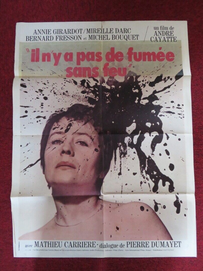 IL N'Y A PAS DE FUMEE SANS FEU FRENCH POSTER (31"x 23") ANNIE GIRARDOT 1973