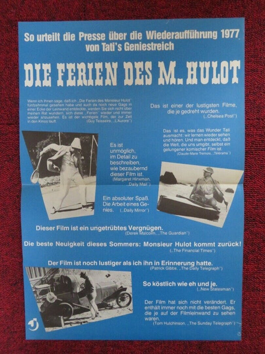 DIE FERIEN DES M. HULOT GERMAN POSTER (16.5"x 11.5") JACQUES TATI  PASCAUD 1953