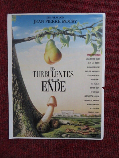 EIN TURBULENTES WOCHENENDE GERMAN POSTER (11.5"x 9") STEPHANE AUDRAN 1988