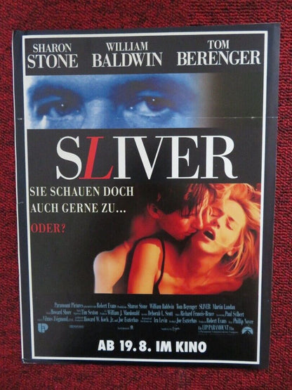 SLIVER GERMAN POSTER (11.5"x 9") SHARON STONE WILLIAM BALDWIN 1993