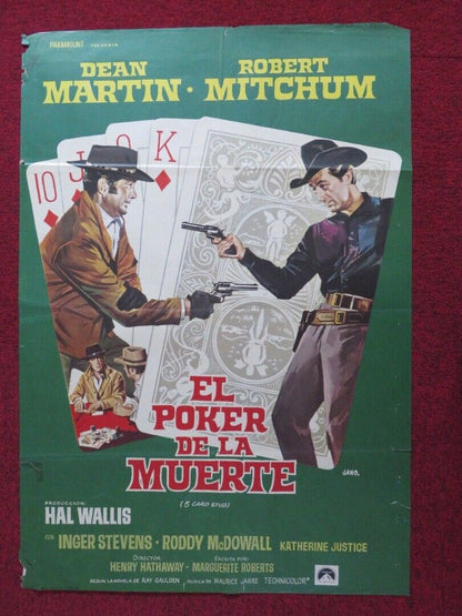 FIVE CARD STUD SPANISH ROLLED POSTER DEAN MARTIN ROBERT MITCHUM 1968