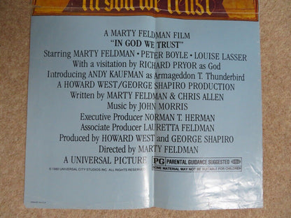 IN GOD WE TRUST FOLDED US INSERT (14.5"x 36") POSTER MARTY FELDMAN 1980