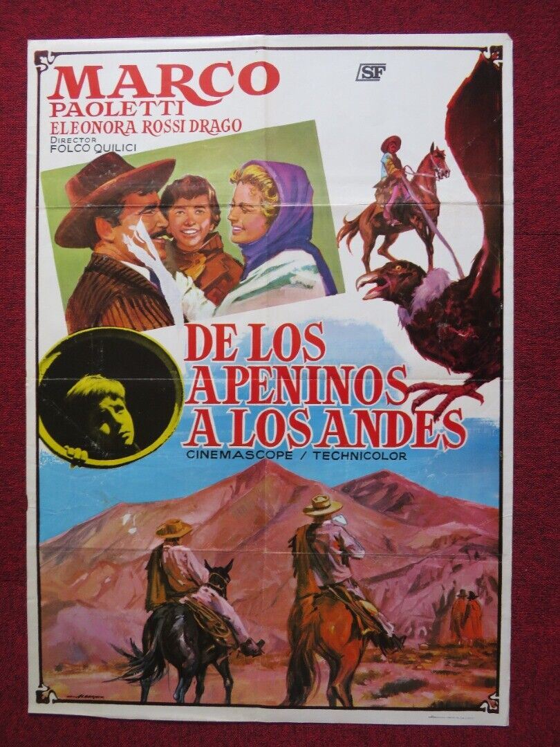 DAGLI APPENNINI ALLE ANDE SPANISH ROLLED POSTER MARCO PAOLETTI 1959