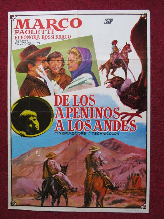 DAGLI APPENNINI ALLE ANDE SPANISH ROLLED POSTER MARCO PAOLETTI 1959