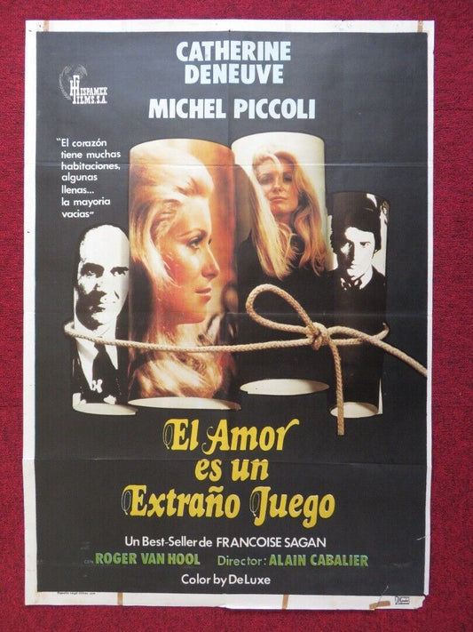 HEARTBEAT SPANISH ROLLED POSTER CATHERINE DENEUVE MICHEL PICCOLI 1968