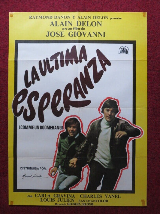 BOOMERANG SPANISH ROLLED POSTER ALAIN DELON CARLA GRAVINA 1976