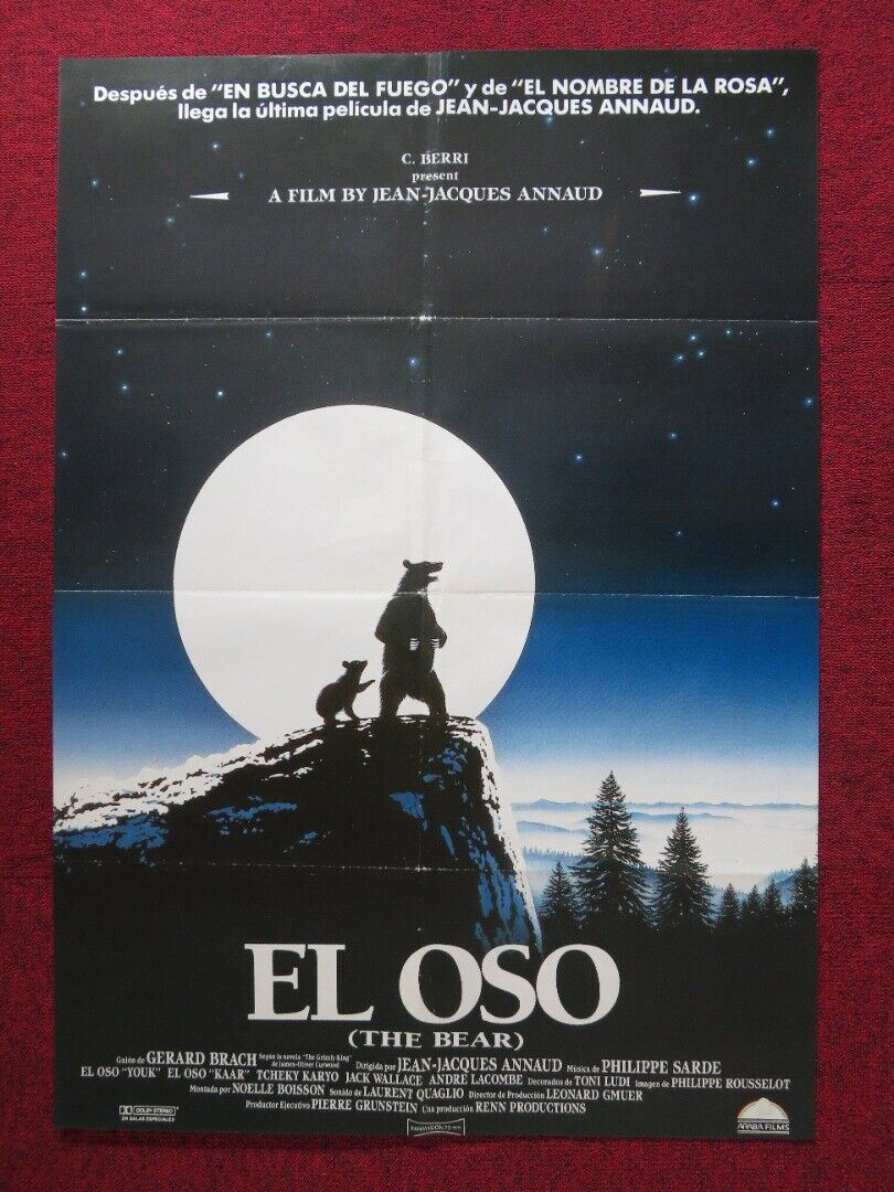 THE BEAR SPANISH ROLLED POSTER JACK WALLACE TCHECKY KARYO 1988