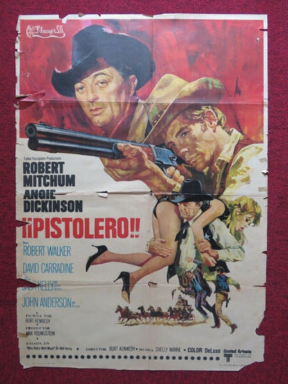 PISTOLERO / YOUNG BILLY YOUNG SPANISH ROLLED POSTER ROBERT MITCHUM 1969