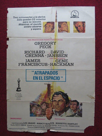 MAROONED SPANISH ROLLED POSTER GREGORY PECK GENE HACKMAN 1969