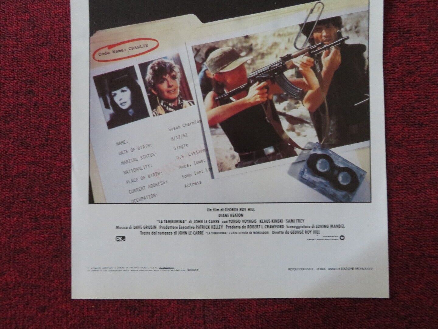 THE LITTLE DRUMMER GIRL ITALIAN LOCANDINA (27.5"x12") POSTER DIANE KEATON 1985