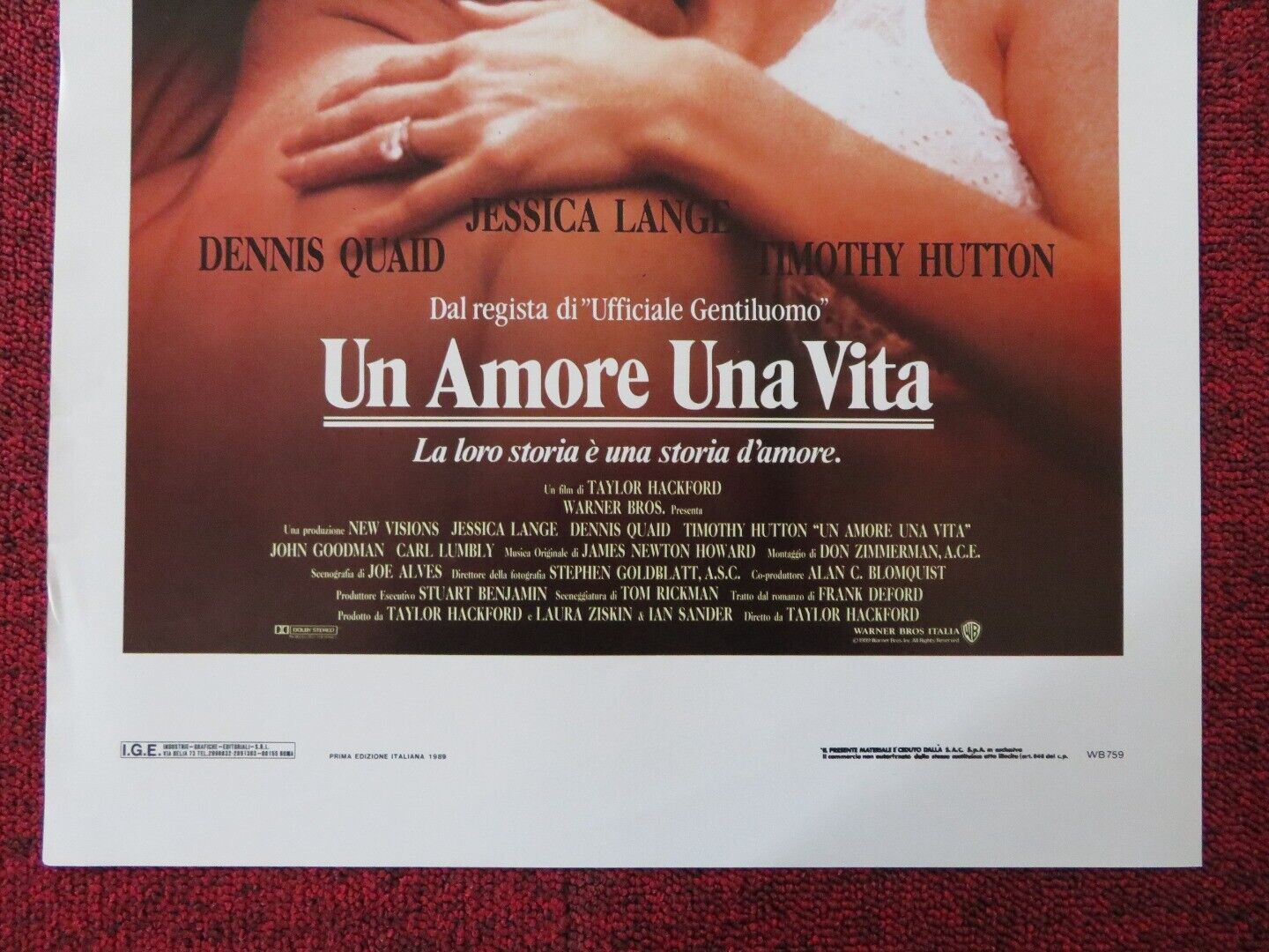 EVERYBODY'S ALL-AMERICAN  ITALIAN LOCANDINA (27.5"x13") POSTER DENNIS QUAID '89