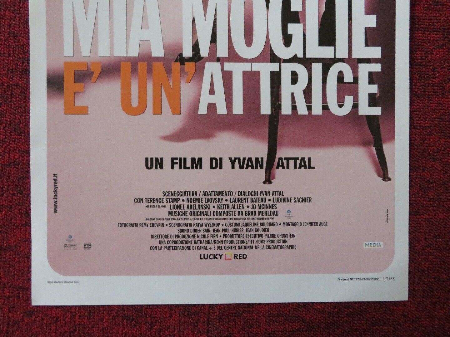 MIA MOGLIE E' UN'ATTRICE ITALIAN LOCANDINA (27.5"x13") POSTER YVAN ATTAL 2003