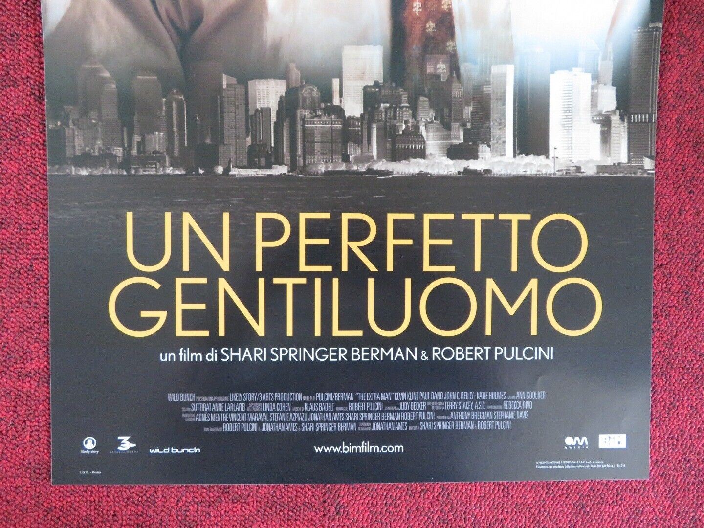 THE EXTRA MAN  ITALIAN LOCANDINA (26.5"x12.5") POSTER KATIE HOLMES PAUL 2010