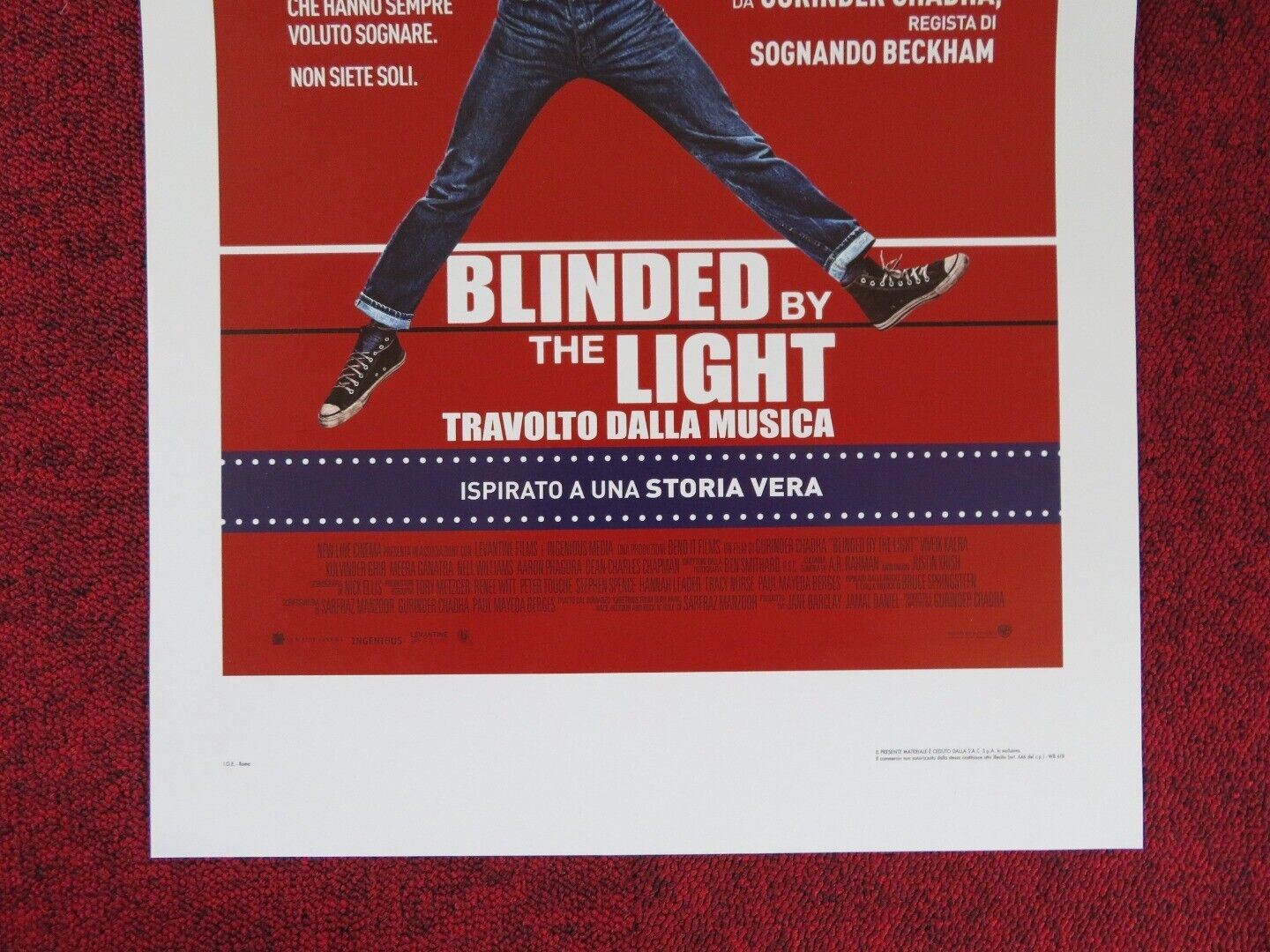 BLINDED BY THE LIGHT ITALIAN LOCANDINA (27.5"x13") POSTER V KALRA '19