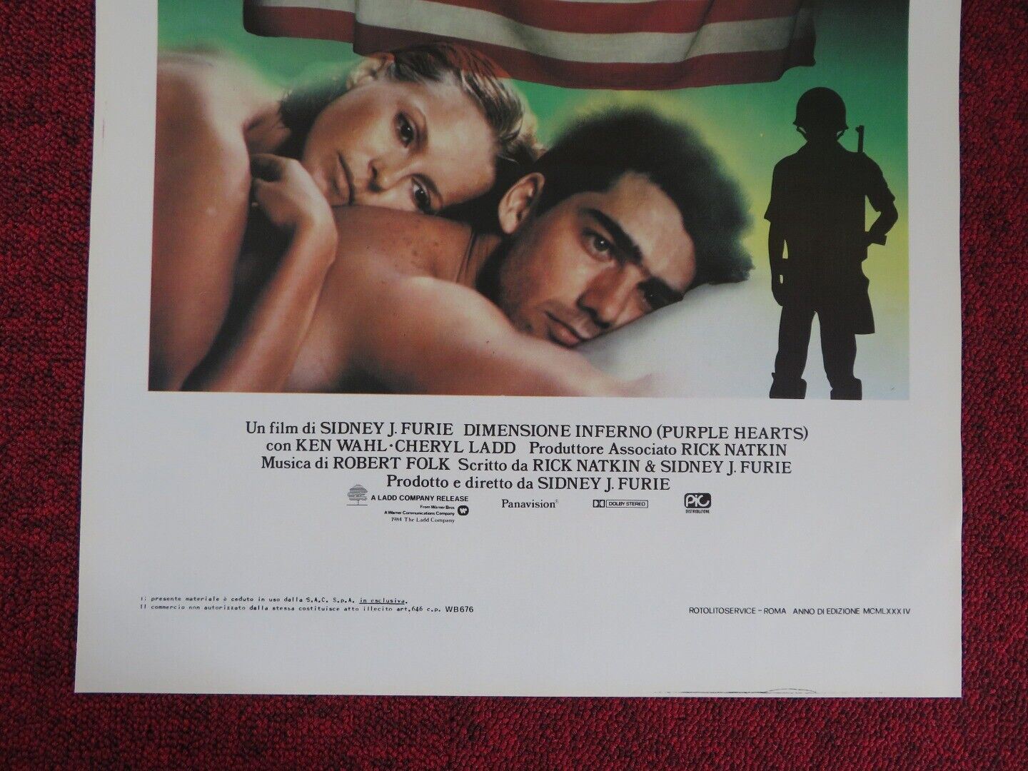 DIMENSIONE INFERNO ITALIAN LOCANDINA (27.5"x13") POSTER KEN WAHL CHERYL LADD '84