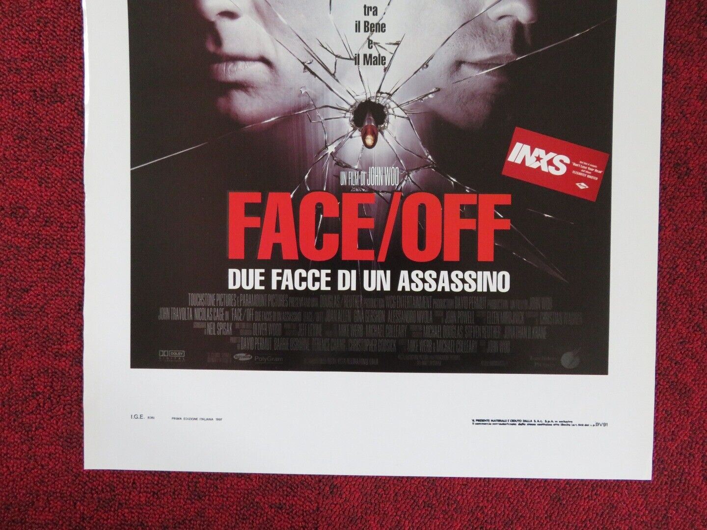 FACE/OFF  ITALIAN LOCANDINA (27.5"x13") POSTER TRAVOLTA CAGE 1997